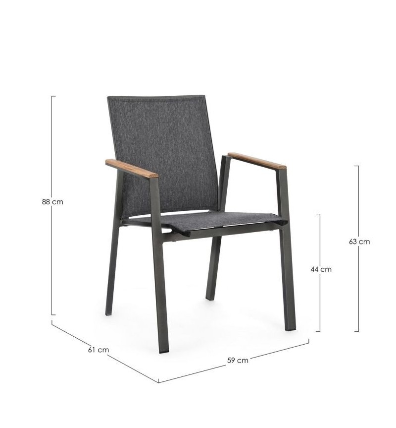Cameron Outdoor Chair with Armrests BIZZOTTO | Bhome by Arredi Barbàra