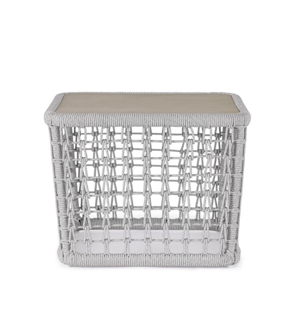 Technical specifications:  Type: Outdoor table  Structure material: Powder-coated aluminum (polyester)  Covering: Olefin rope we