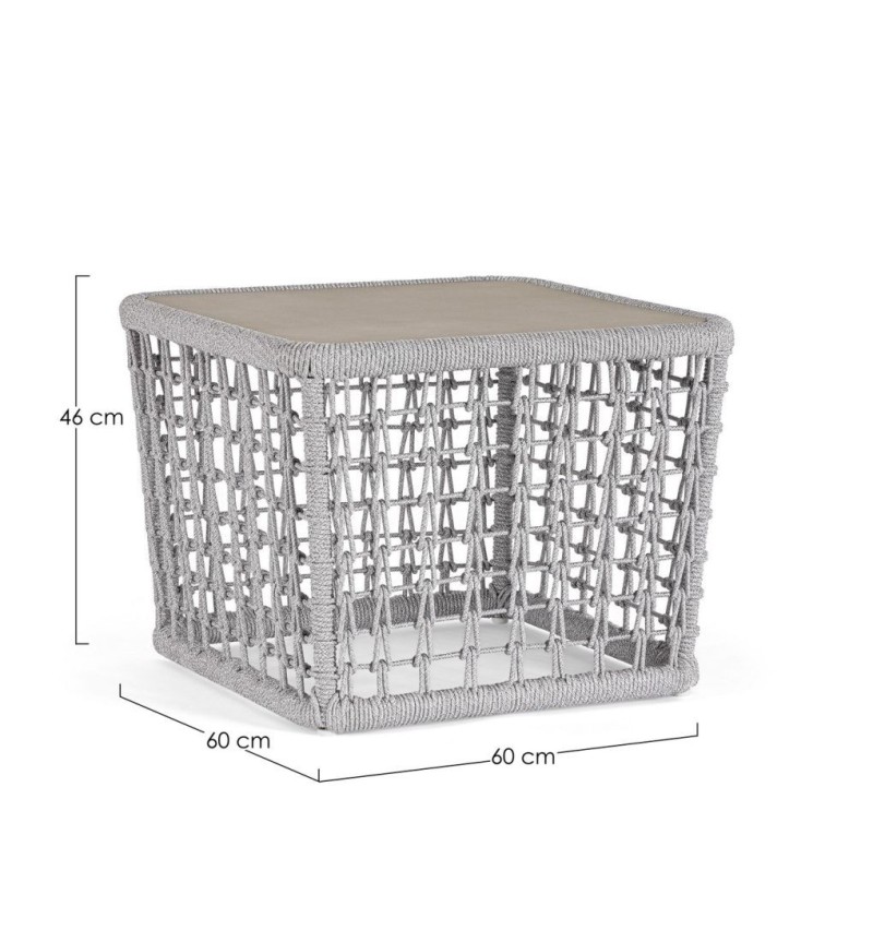 Technical specifications:  Type: Outdoor table  Structure material: Powder-coated aluminum (polyester)  Covering: Olefin rope we