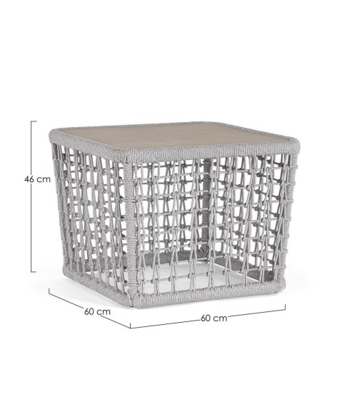 Technical specifications:  Type: Outdoor table  Structure material: Powder-coated aluminum (polyester)  Covering: Olefin rope we