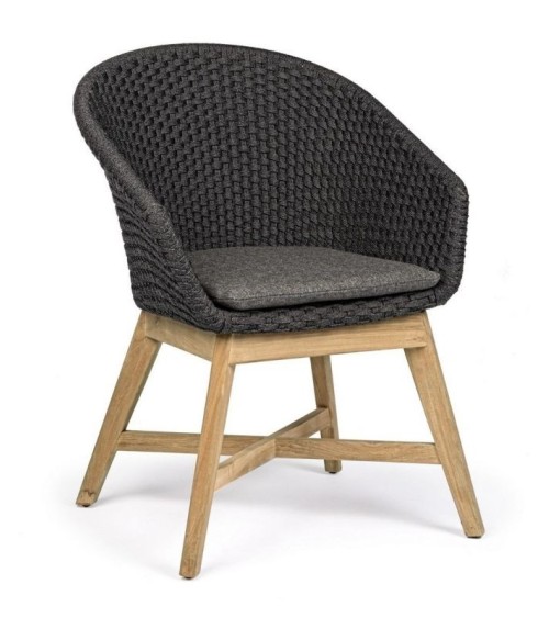 Coachella outdoor chair BIZZOTTO – teak and rope