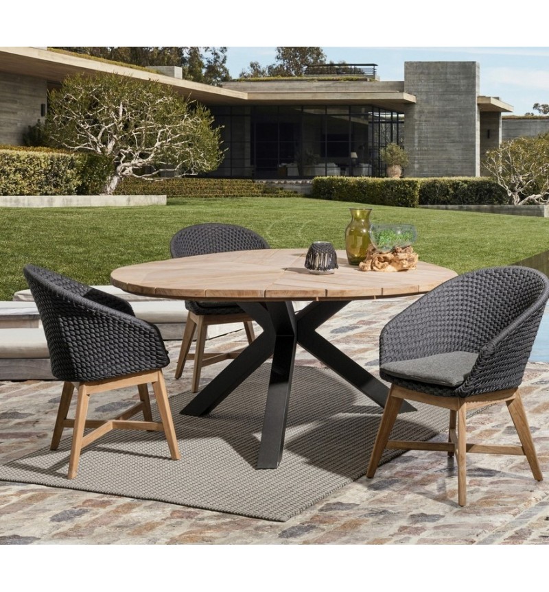 Coachella outdoor chair BIZZOTTO – teak and rope