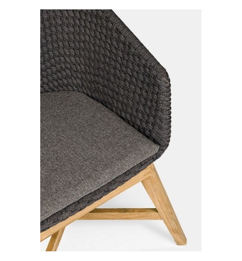 Coachella outdoor chair BIZZOTTO – teak and rope