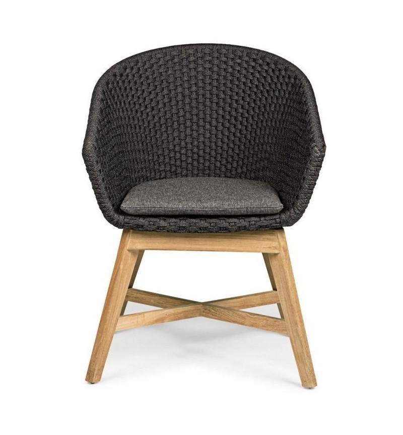 Coachella outdoor chair BIZZOTTO – teak and rope