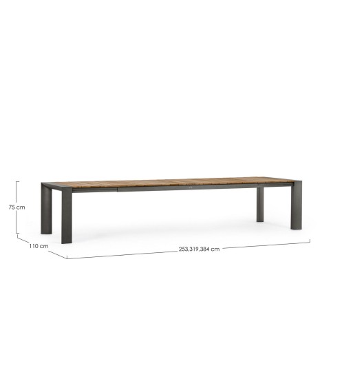 Table Cameron 253–319–384×110 extensible outdoor BIZZOTTO | BHOME by Arredi Barbàra