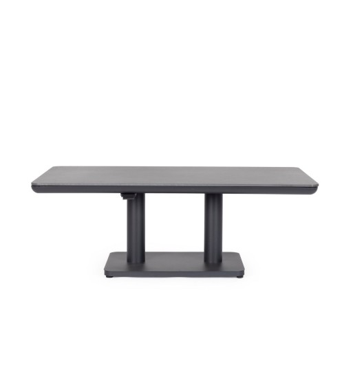 Frame made in powder-coated aluminium (polyester), designed for continuous outdoor use. The top is