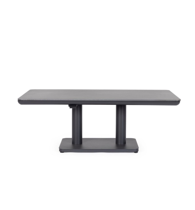 Struttura realizzata in alluminio verniciato a polvere (poliestere), progettata per un utilizzo outdoor continuativo. Il piano è