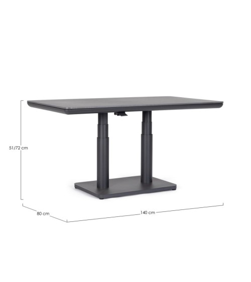 Frame made in powder-coated aluminium (polyester), designed for continuous outdoor use. The top is