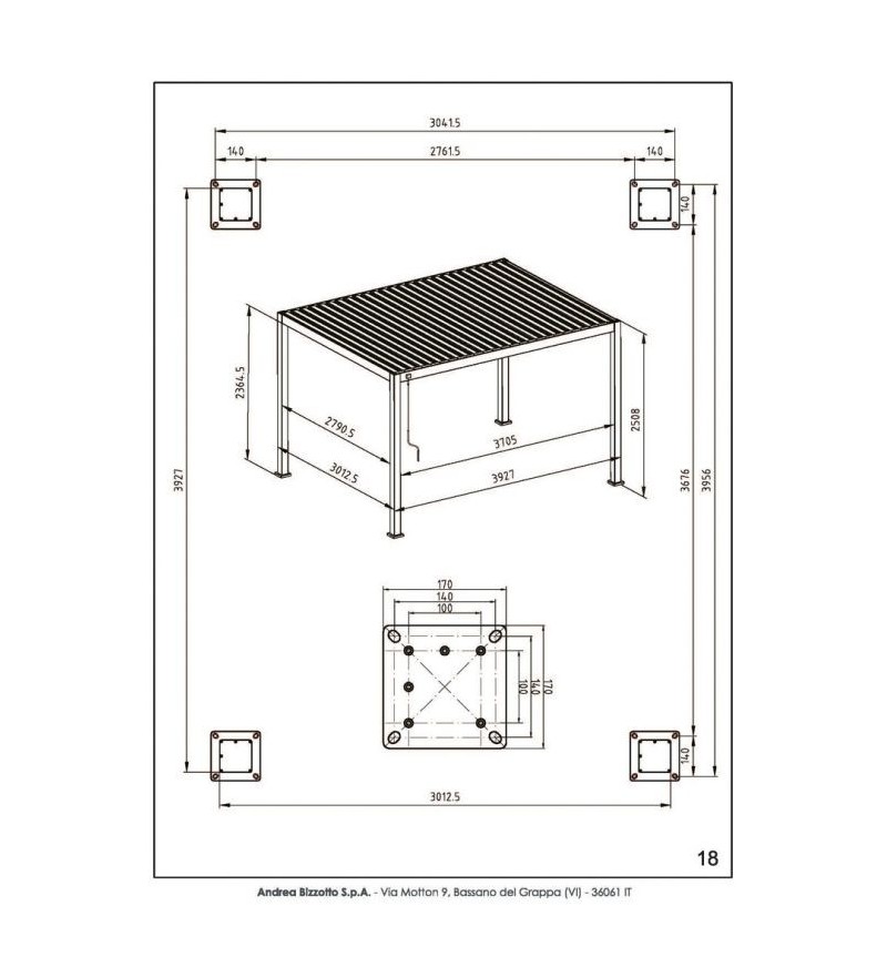 OCEAN Pergola 400x300 Outdoor BIZZOTTO | BHOME