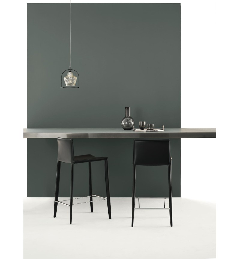 Sgabello Linda BONTEMPI in cuoio design | BHOME