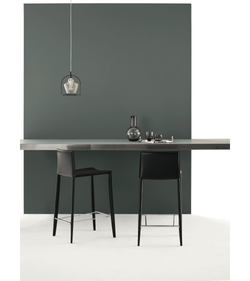 Sgabello Linda BONTEMPI in cuoio design | BHOME