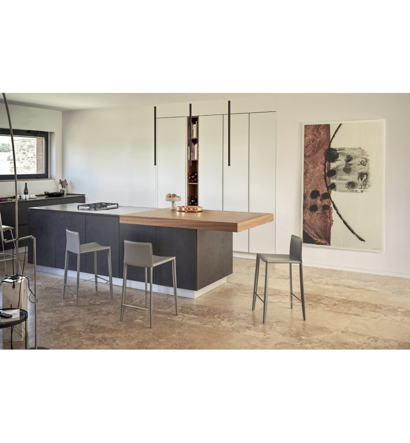 Taburete Linda BONTEMPI cuero diseño | BHOME