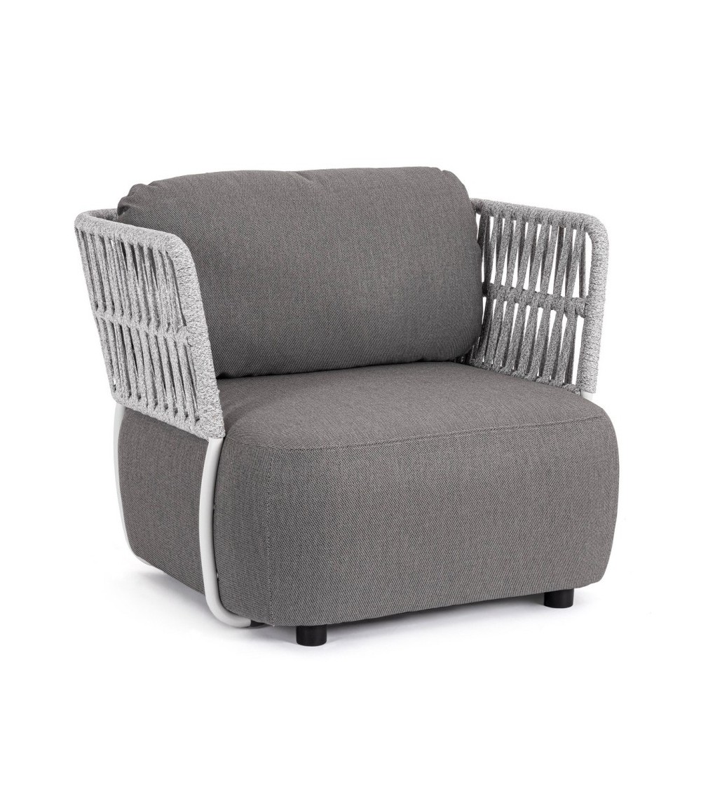 La poltrona PALMER appartiene alla collezione Bizzotto Homemotion ed è realizzata con struttura in alluminio verniciato a polver