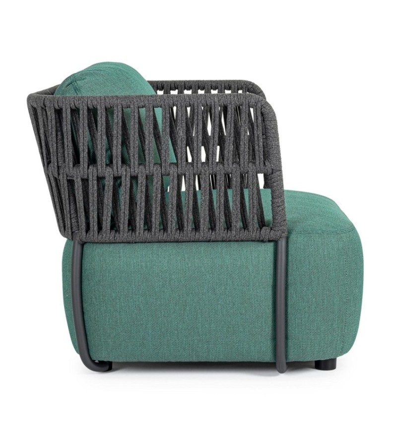 La poltrona PALMER appartiene alla collezione Bizzotto Homemotion ed è realizzata con struttura in alluminio verniciato a polver