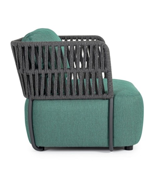 La poltrona PALMER appartiene alla collezione Bizzotto Homemotion ed è realizzata con struttura in alluminio verniciato a polver