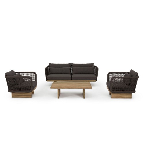 The XYLIA DARK armchair belongs to the Bizzotto Homemotion collection and is made with a powder-coated aluminum structure (polye