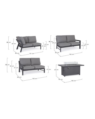 HENDRIX Outdoor Corner Lounge Set BIZZOTTO | BHOME by Arredi Barbàra