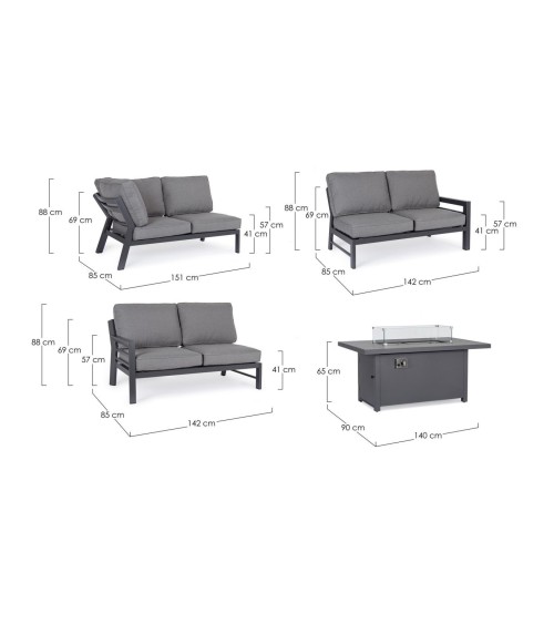 HENDRIX Outdoor Corner Lounge Set BIZZOTTO | BHOME by Arredi Barbàra