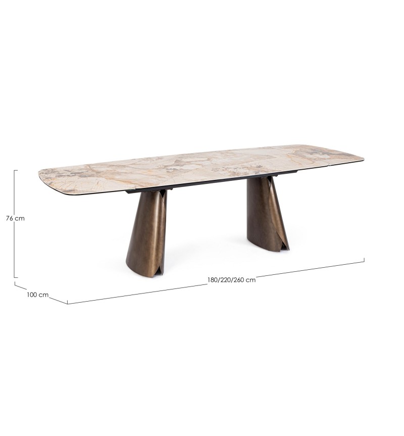 Table extensible CILE 180/220/260×100 BIZZOTTO | BHOME