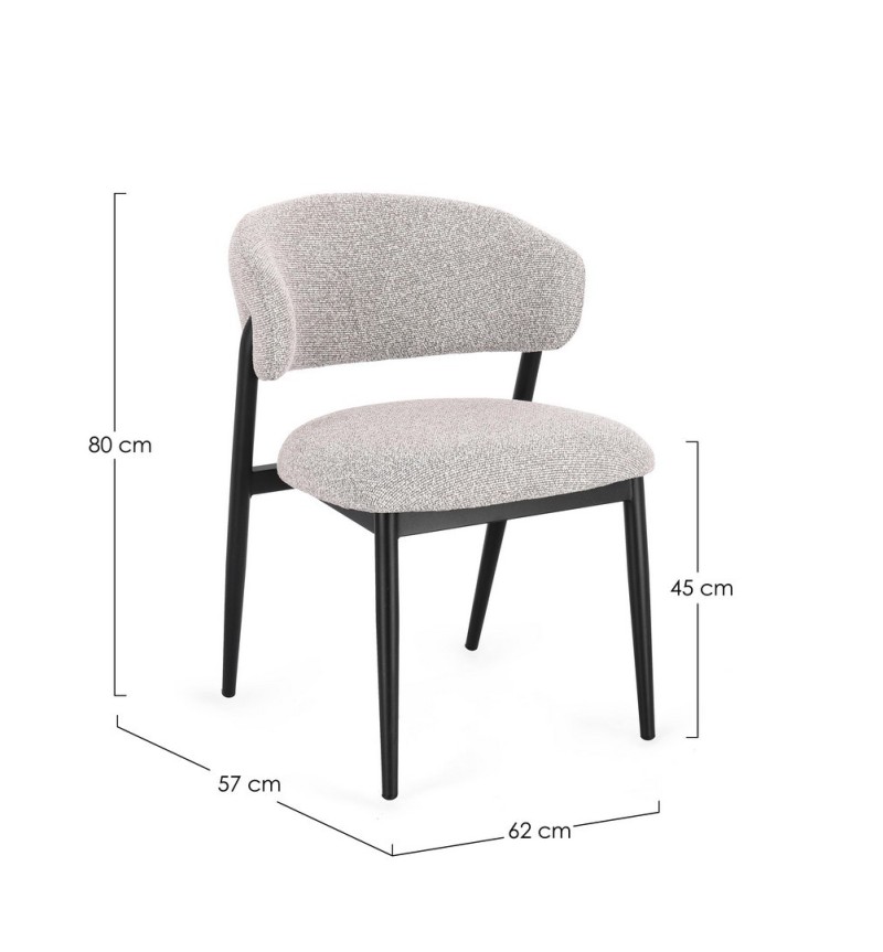 Sedia CASSANDRA BIZZOTTO imbottita effetto bouclé