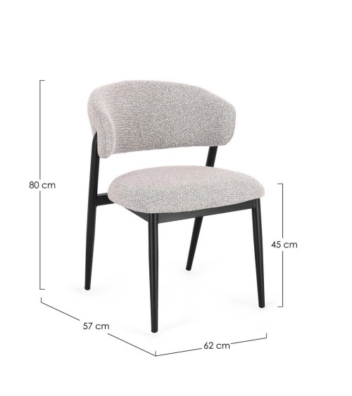 Sedia CASSANDRA BIZZOTTO imbottita effetto bouclé