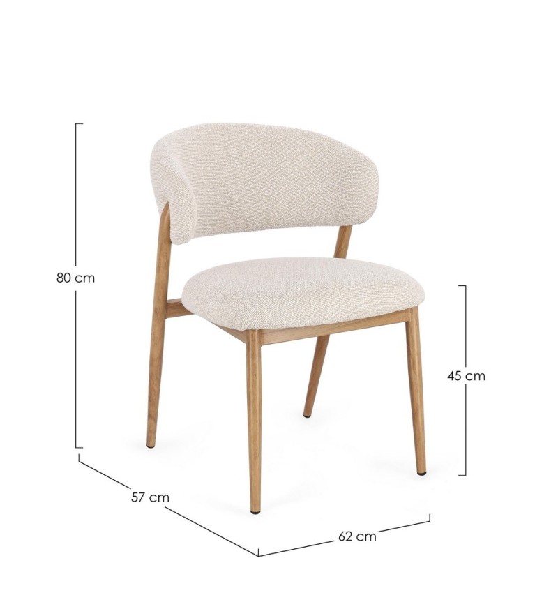 Sedia CASSANDRA BIZZOTTO imbottita effetto bouclé