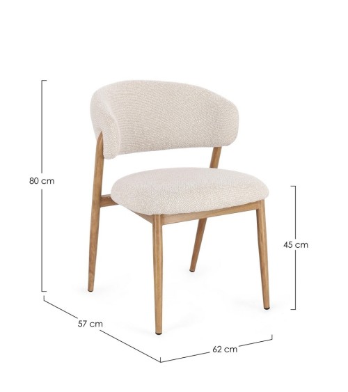 Sedia CASSANDRA BIZZOTTO imbottita effetto bouclé