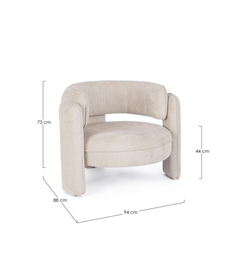 Poltrona AISHA BIZZOTTO in tessuto con braccioli
