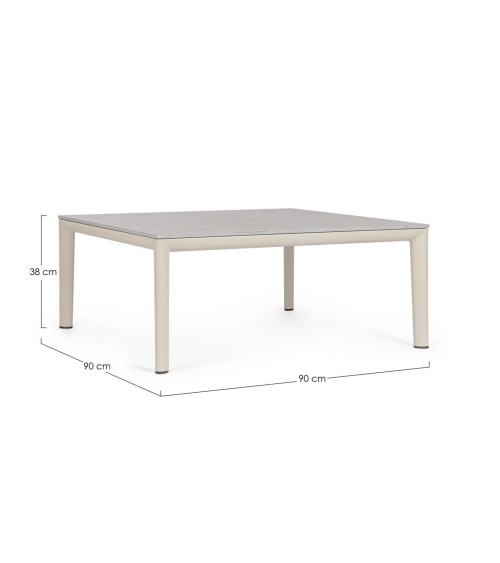 Tavolino GERALD 90×90 BIZZOTTO in pietra sinterizzata